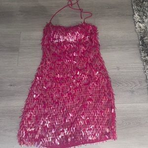 Glitzy pink BCBG MaxAzria mini dress